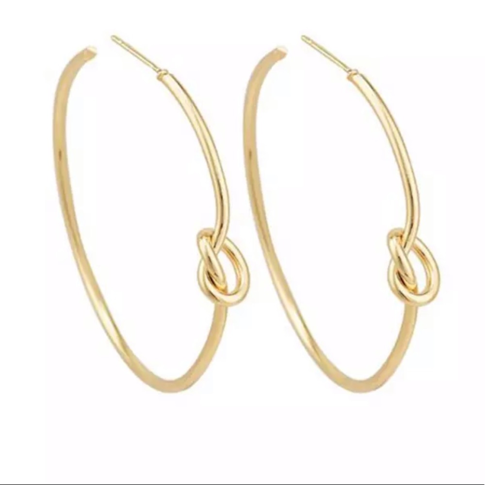 Boho Large Gold Knot Hoop Earrings